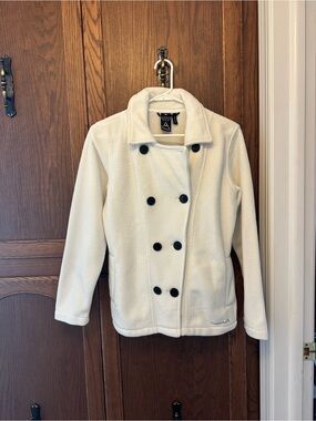 ✨Avalanche Cream Double-Breasted Peacoat with Black Buttons